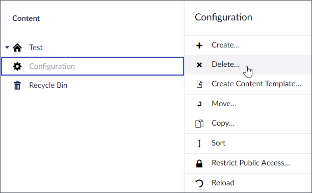 Delete Content Node